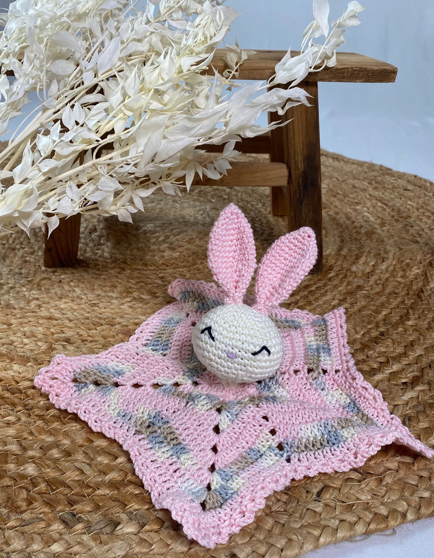 Doudou Crochet Lapin Unique fait main 100% Coton