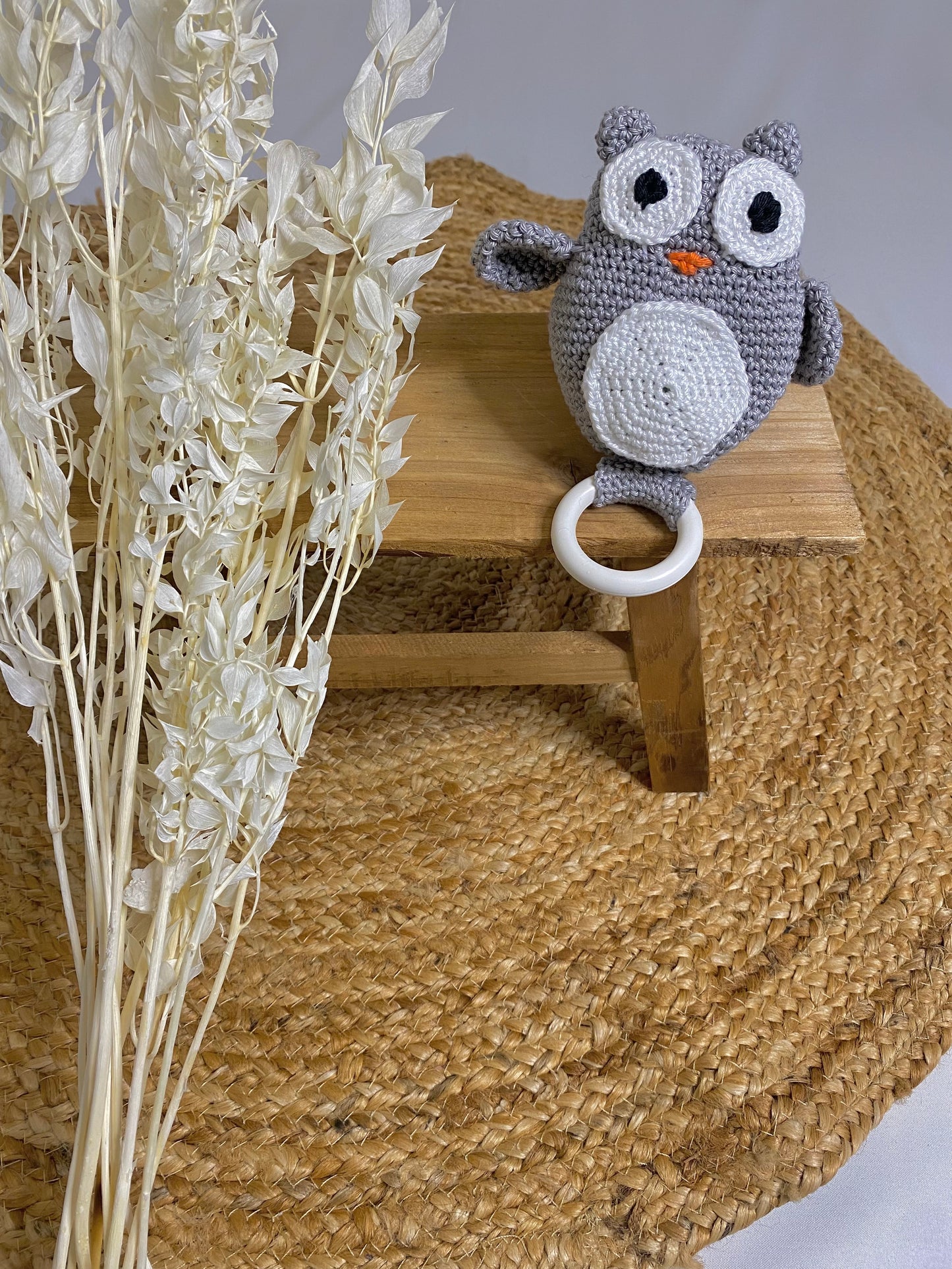 Animal Crochet fait-main 100% Coton avec anneau de dentition